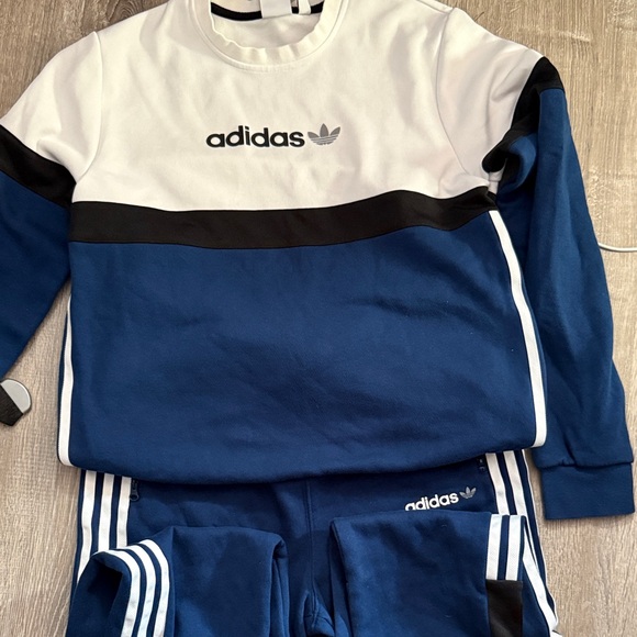 Adidas Navy and White Tracksuit Set - Picture 1 of 6
